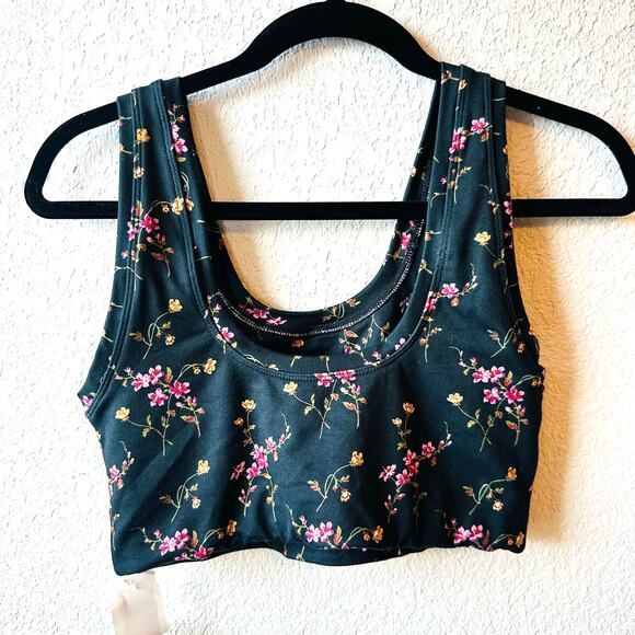 Terez Floral Black Sports Bra M - Picture 2 of 3